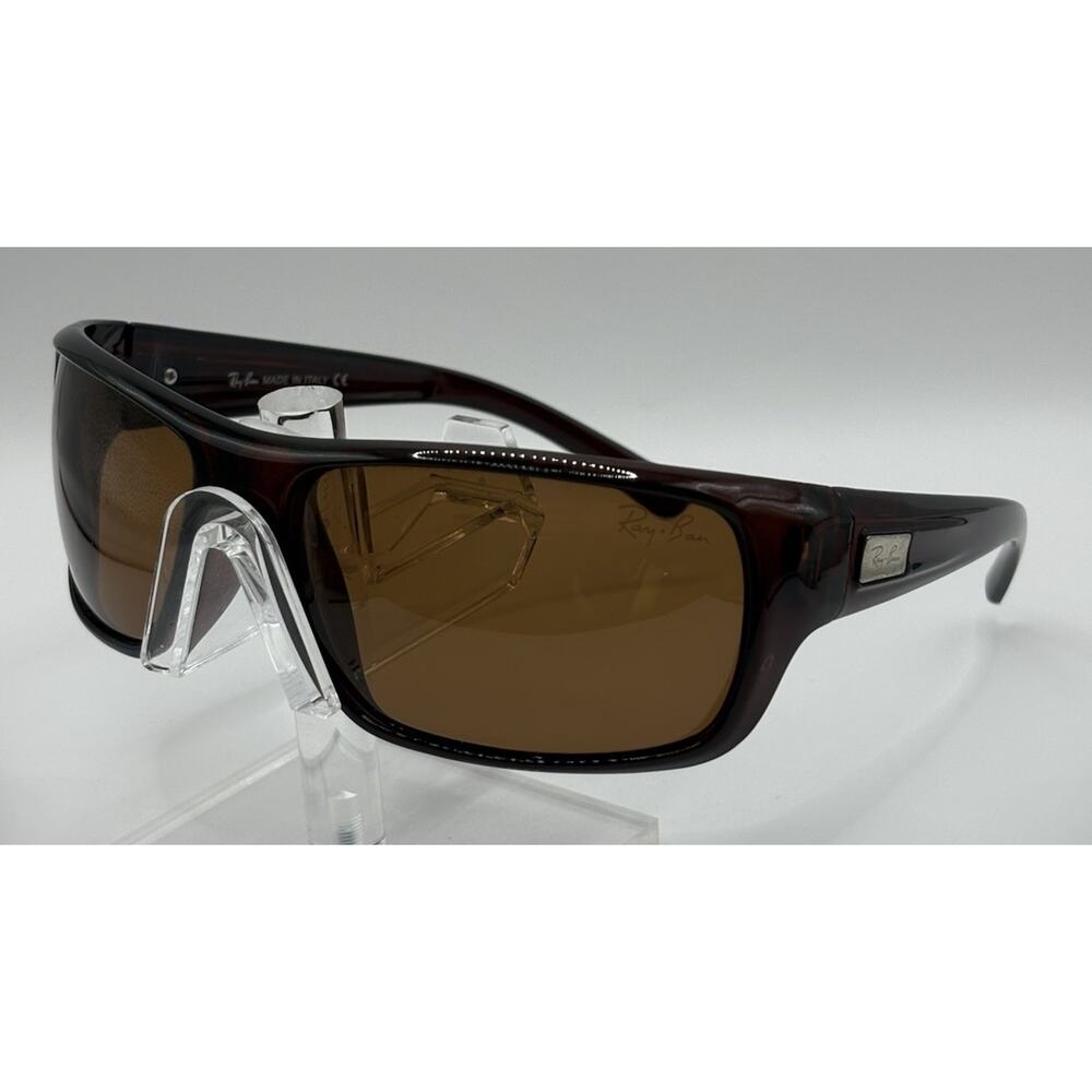 Ray-Ban Wrap Sunglasses Brown Tortoise 66-18-120 Italy